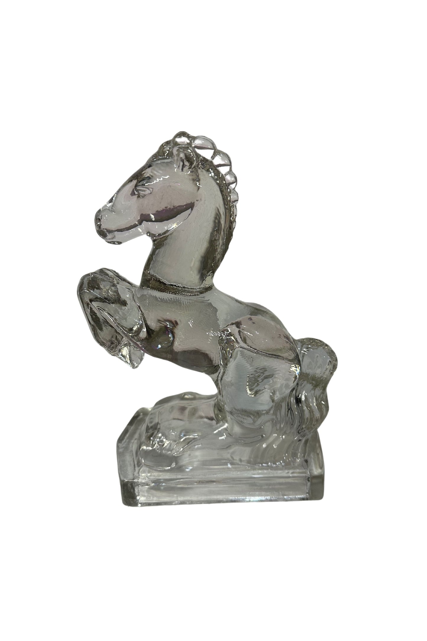 Vintage Glass 1940s Horse Bookends