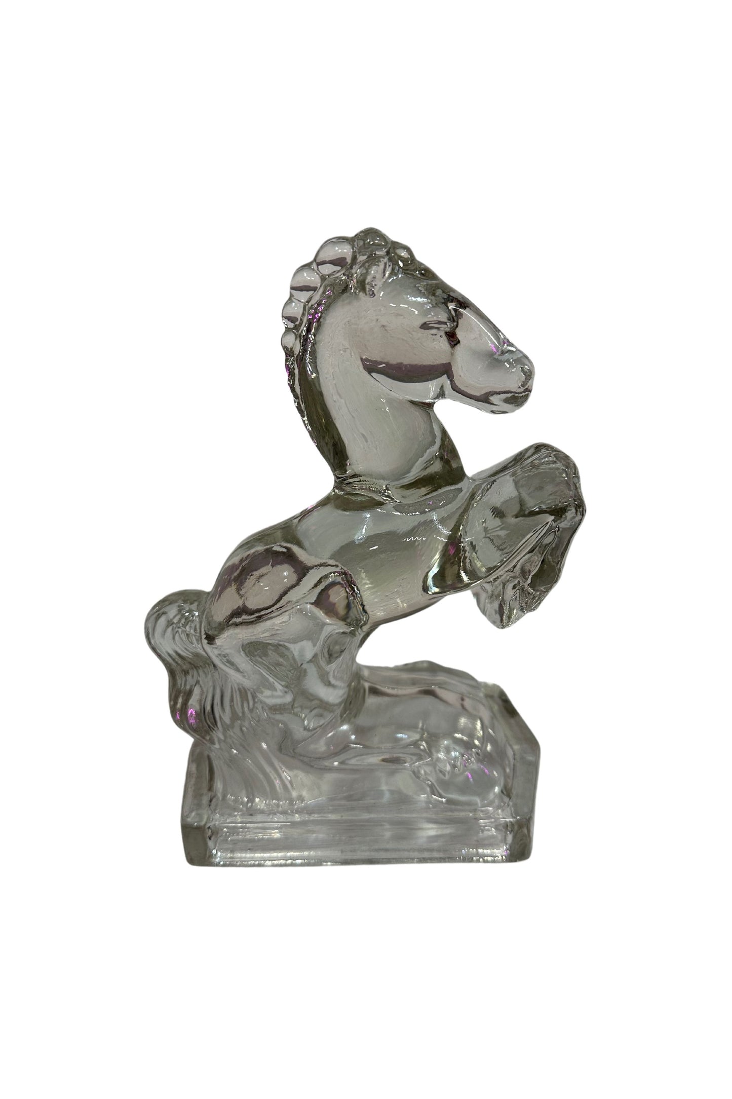 Vintage Glass 1940s Horse Bookends