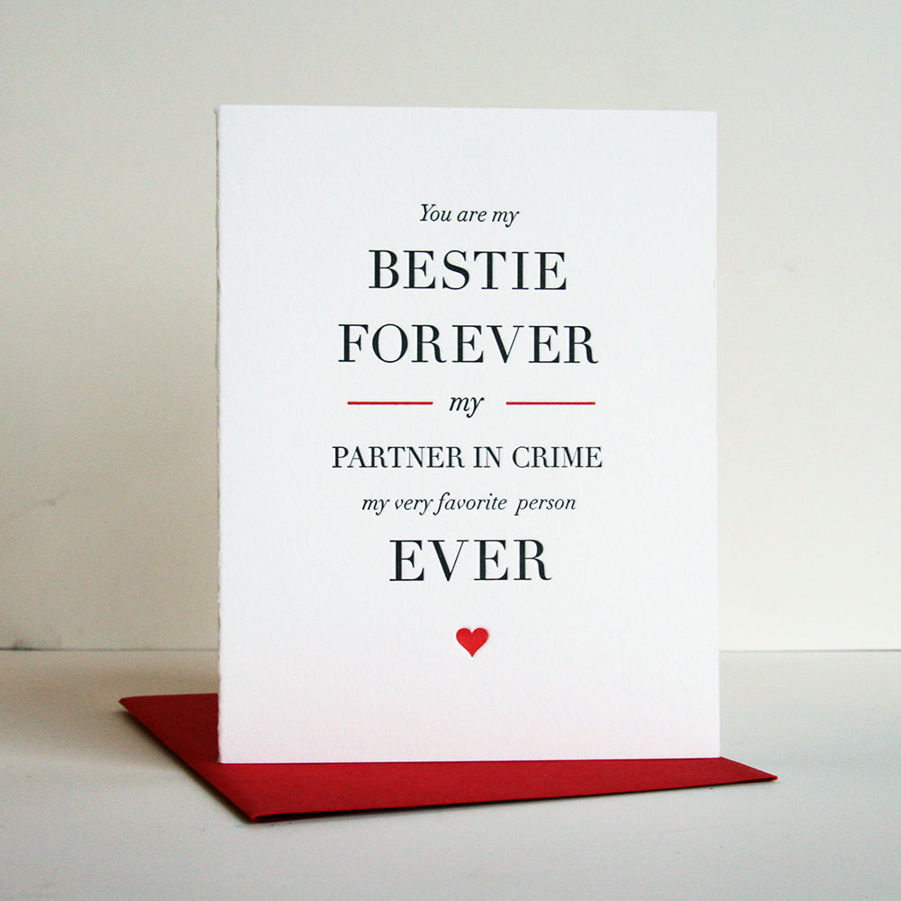 Besties Forever - Friendship Love and Valentine Anniversary Card