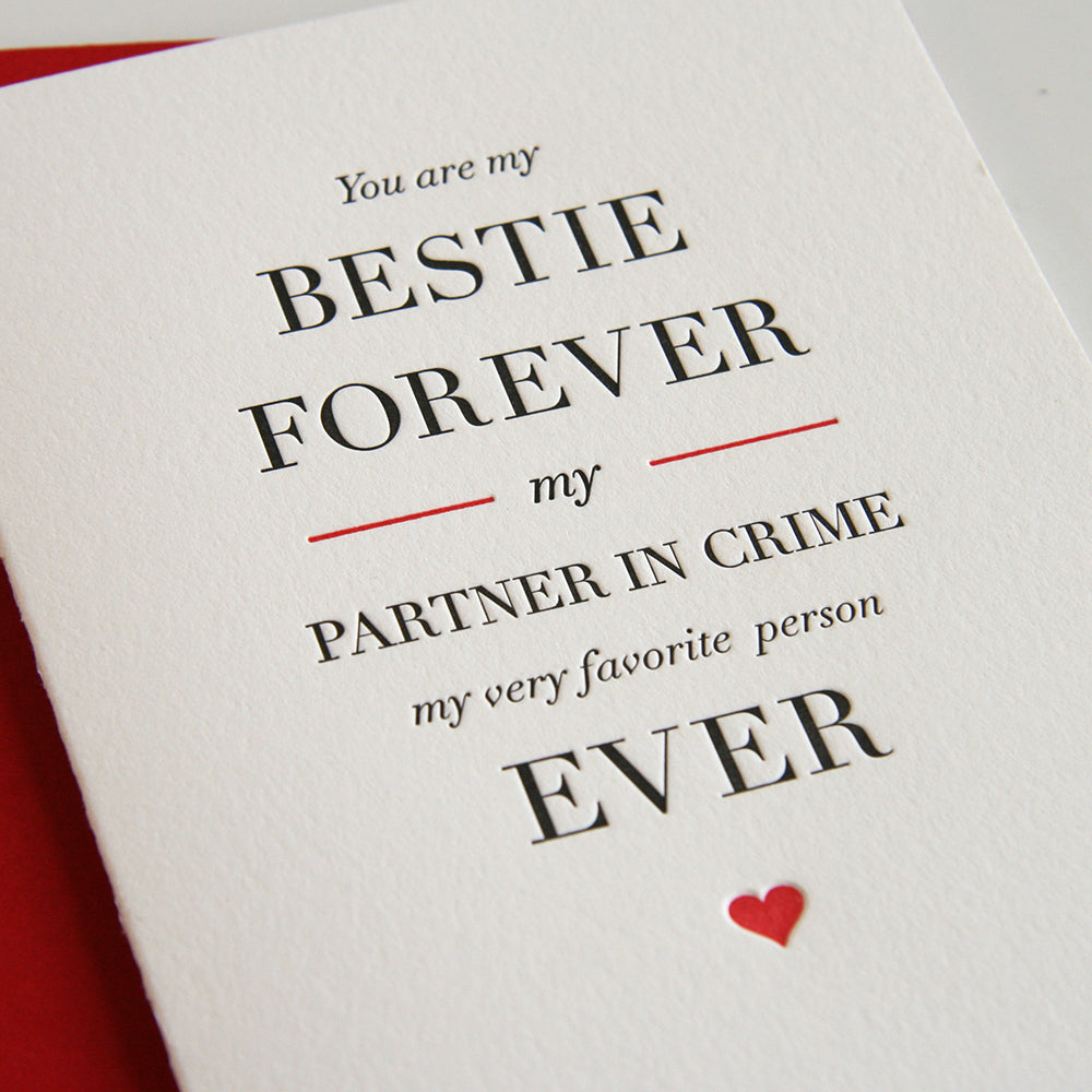 Besties Forever - Friendship Love and Valentine Anniversary Card