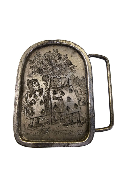 Vintage 1974 Alice in Wonderland Belt Buckle by Bergamot Brass Works – Rare Wonderland Collectible