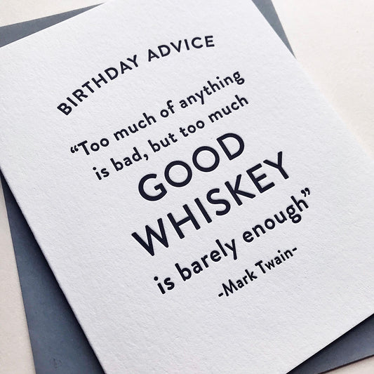 Birthday Whiskey - Letterpress Birthday Greeting Card