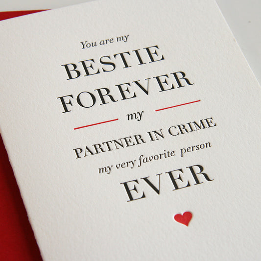 Besties Forever - Friendship Love and Valentine Anniversary Card