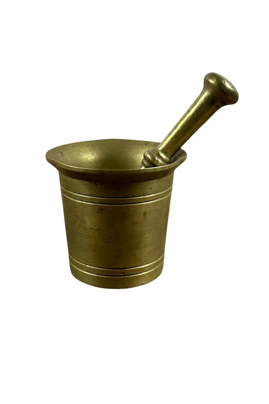 Small Vintage Brass Mortar and Pestle