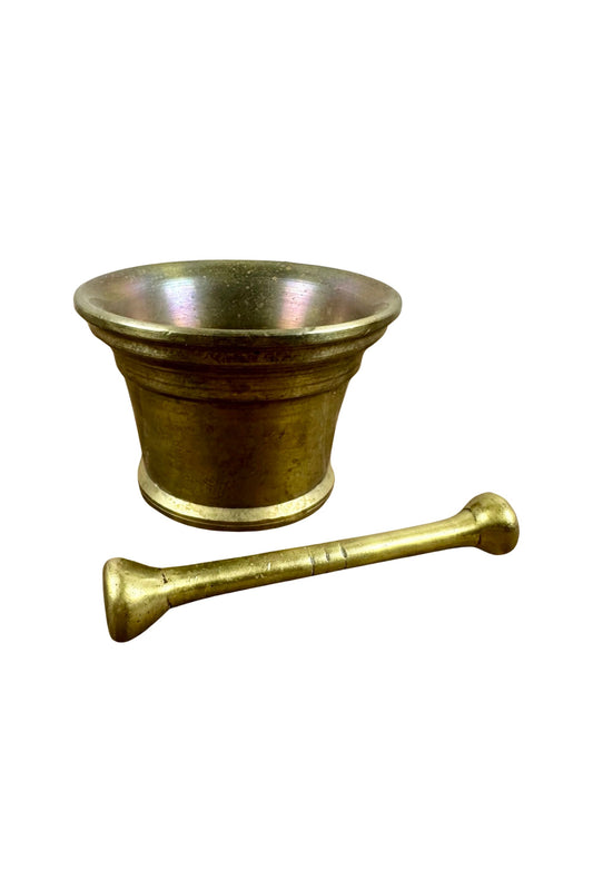 Vintage Small Brass Mortar and Pestle