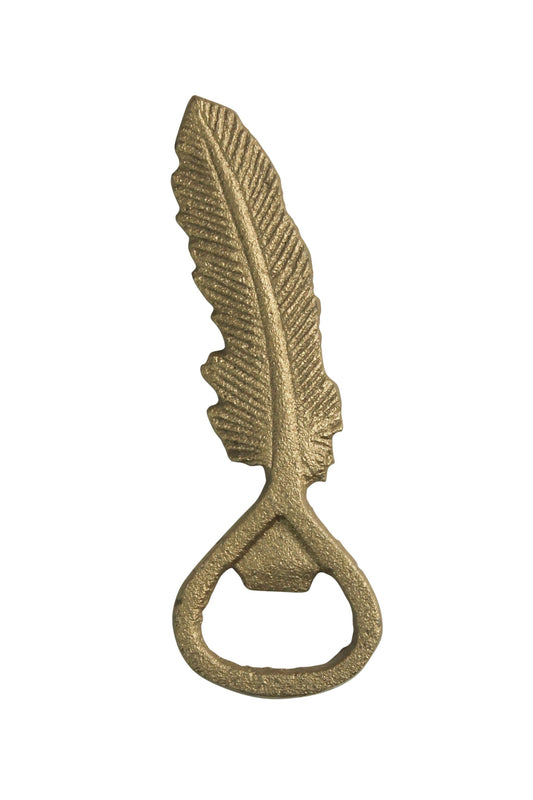 Gold Cast Iron Feather Bottle Opener
