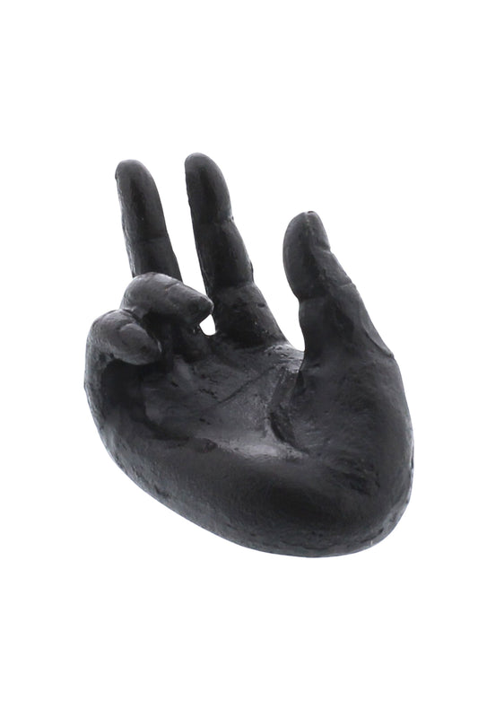 Cast Iron Hand Card Holder - Antique Black