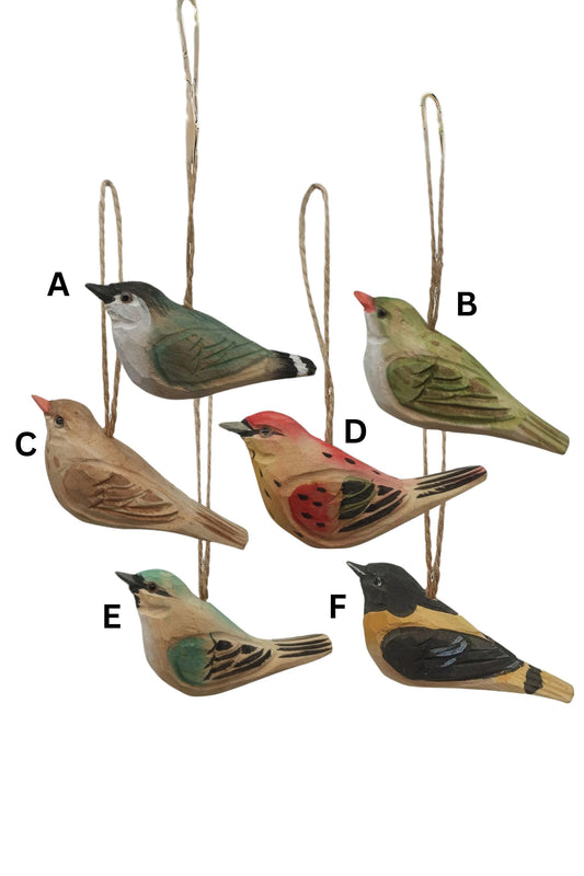 Carved Wood Bird Ornament