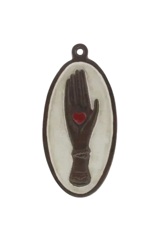 Cast Iron Hand with Heart Plaque